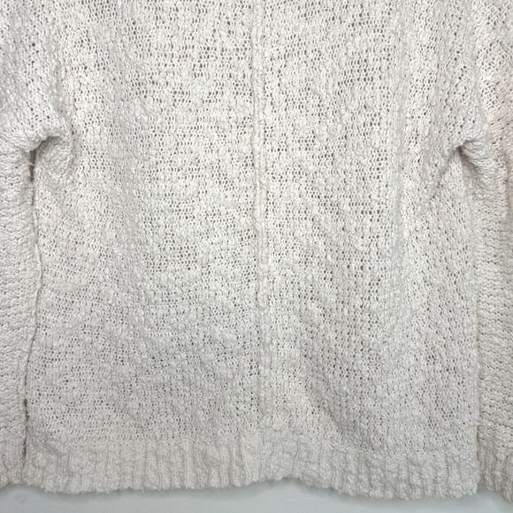 Free People Songbird Chunky Textured Oversized Pullover Sweater Med Cream Cozy - Picture 11 of 13